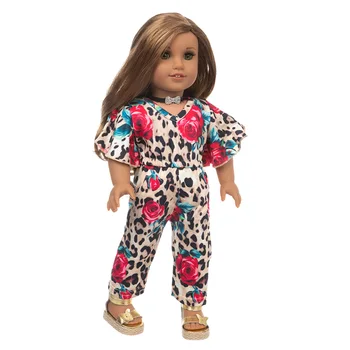 2021 Noua Moda de Mare florale salopeta se Potrivesc pentru American o Fata Papusa Haine de 18 inch Papusa , Fata de Crăciun Cadou(vinde doar haine)