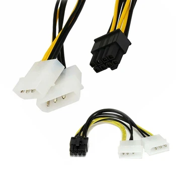 Dual Molex LP4 4 Pini la 8 Pini PCI-E Express Convertor Adaptor Cablu de Alimentare de Sârmă