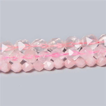 Diamante naturale Fatetate Roz Cristal de Cuarț Margele Piatra Farmec pentru a Face Bijuterii DIY Brățară Colier 15
