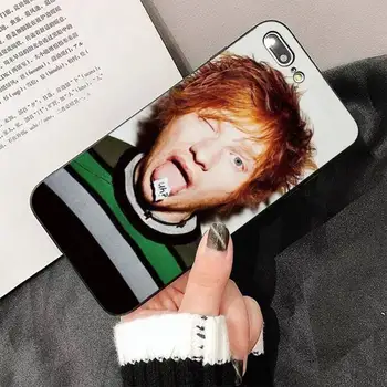TOPLBPCS Cântăreață Pop Star Ed Sheeran negru Telefon Caz corp pentru iPhone 8 7 6 6S Plus X 5S SE 2020 XR 11 12 pro XS MAX