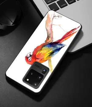 Culoare Frumoasă Pasăre, Papagal Caz pentru Samsung Galaxy S20 Ultra S10 5G S10e S9 S8 Plus Nota 10 9 Lite Negru TPU Capacul Telefonului