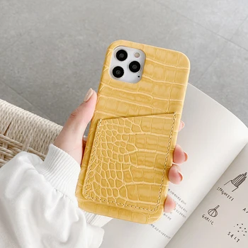 Brand de lux 3D model piele de crocodil piele Tare pachet Carte de telefon caz pentru apple iphone 7 8 Plus X 12 XR MAX 11 Pro acoperi