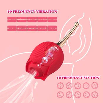 Rose Forma Supt Vibratoare Intim Bunuri Biberon Fraier Orală Stimulare Clitoris Jucarii Sexuale pentru Femei pentru sex Oral Vaginale Vibratoare