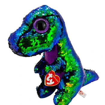 15 cm Ty Umplute Jucărie de Pluș Papusa Mare Ochi Beanie Animale Dinozaur Culoare Paiete Dinozaur Serie Slick Moale Jucării de Pluș Fata Cadou