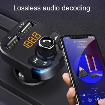 KEBIDU Bluetooth 5.0 Transmițător FM Car Kit MP3 Modulator Player Handsfree Wireless Receptor Audio Dual USB Încărcător Rapid 3.1 a