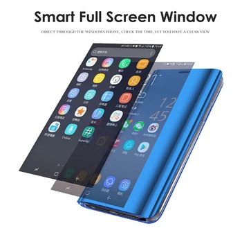 De lux Smart Flip Mirror Caz Pentru Huawei Honor 9 lite Pentru Onoare 9 Tineret Ediția Atracție Magnetică Suport Vertical Capacul Telefonului
