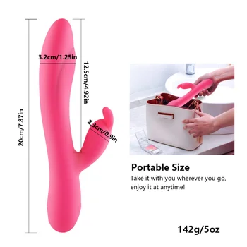 Rabbit Vibrator Vibrator AV Clitorisul Stimulator punctul G la Adult Sex Toy USB de Încărcare Încălzire Vagin femme Masturbator Vibratoare pentru Femei