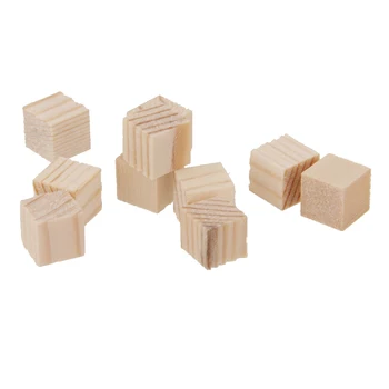 50 Naturale, Blocuri de Lemn Mini Cuburi Înfrumusețarea Lemn Craft Supplies 10mm