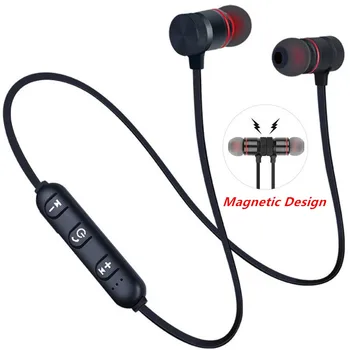 5.0 Căști Sport de Susținere Magnetic Wireless căști Stereo Auriculare Muzica Metal Casti Cu Microfon Pentru Toate Telefoanele