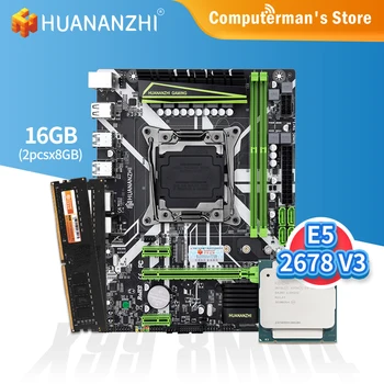 HUANANZHI X99 8M D4 Placa de baza combo kit set CPU Intel XEON E5 2678 V3 Memorie 2*8G DDR4 NON-ECC 2400 de memorie M. 2 NVME USB3.0 ATX