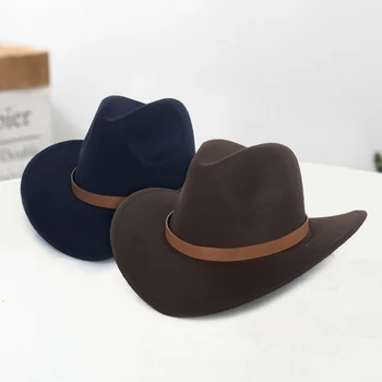 Franjuri Centura De Vest Cowboy Pălărie Jazz Pălărie De Lână Pălărie Pălărie De Fetru Bărbați Femei Occidentale Pălării De Cowboy Margine Largă Palarie De Soare Panama Capace