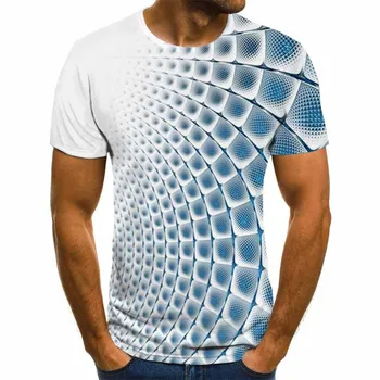 2021 primăvara și vara moda pentru barbati nou 3D de imprimare tridimensională picătură de apă o-gât de zi cu zi casual T-shirt