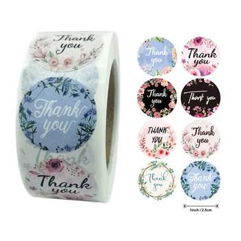 500PCS Rotund Etichete Cadou de Etanșare Multumesc Autocolante pentru Candy Bag Cutie de Cadou Festivalul de Nunta Petrecere de Ziua de Ambalare Etichete