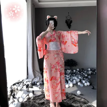 Sexy Japonez Stil Tradițional, Halat Yukata Costume Cosplay de Tinere Femei Căsătorite Roua Umăr Piept Material Moale Kimono