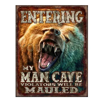 Peștera Regula Tablă de Metal Semn de Epocă Bar Pictura pe Perete Placa Mancave Poster Art Decor Acasă 20x30cm