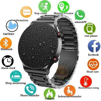 2021 Ceas Inteligent Bărbați Ceasuri Monitor de Ritm Cardiac Bluetooth Apel TWS Cască Muzica Sport Smartwatch Pentru Samsung Huawei GT 2 Ceas