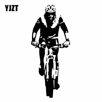 YJZT 6.6 CM*16.1 CM Orbitor de Curse de Biciclete Ciclist Original Vinly Decal Masina Cool Autocolant Negru/Argintiu C27-0678