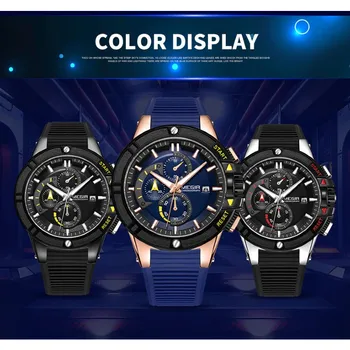 Sport De Lux Barbati Ceas Multifunctional Cronograf Curea Silicon Calendar Brand De Top Luminos Impermeabil Cuarț Ceasuri De Mana Omului