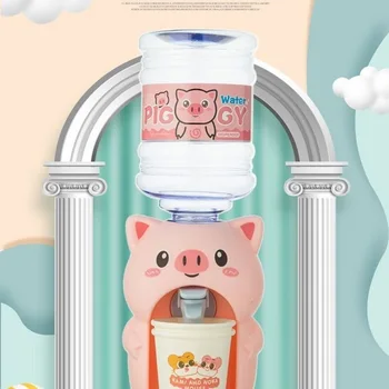 Mini Dozator de Apa pentru copii Copii Cadou Drăguț Rece/ Lapte cismea Simulare Desene animate Porc Bucătărie de Jucărie