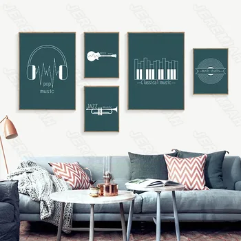 Nordic Stil De Decorare Perete Instrument Muzical Poster De Arta Impermeabil Cerneală De Imprimare Tablou Modern Living Autocolante De Perete