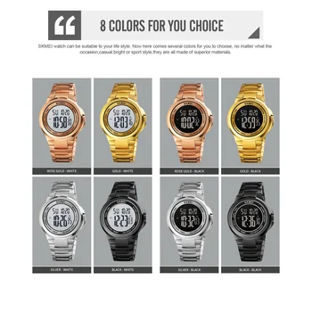 SKMEI de Lux de Aur de Moda Digitale Ceasuri Barbati din Oțel Inoxidabil Electronice de sex Masculin Ceas de Afaceri Încheietura Ceas Reloj Hombre