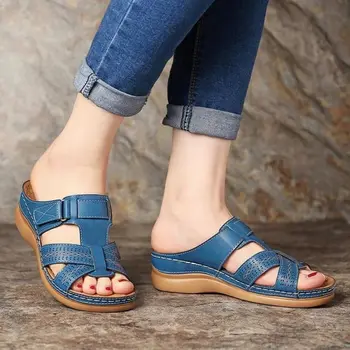 Pantofi de vara pentru Femeie Sandale Pentru Femei Soft Vintage Sandale Anti-alunecare Dimensiuni Mari Tocuri Joase Pantofi Doamnelor Sandale de Mers pe jos
