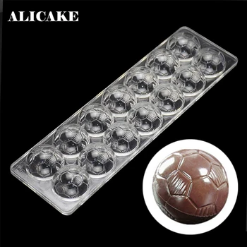 14 Cavitatea Ball 3D Matrite de Ciocolata Formă Policarbonat Sfera de Copt produse de Patiserie Instrumente de Plastic de Fotbal Tort de Decorare Bakeware Matrite