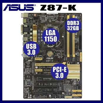 LGA1150 DDR3 Z87 Pentru ASUS Z87-K Original Motherboard32G Z87K Desktop Placa de baza placa de baza cu USB3.0 SATA III VGA OC Folosit