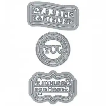 Nouă Tăiere de Metal Moare de Crăciun eticheta pentru Scrapbooking Oțel Ambarcațiunile de Tăiat Mor Relief Carte de Hârtie Album