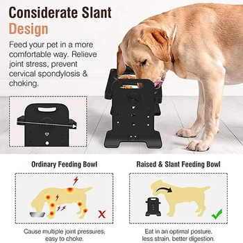 Anti-Alunecare Crescute Dublu Câine Boluri Înălțime Reglabilă Hrana pentru animale de Companie Antena Alimentator K3NA