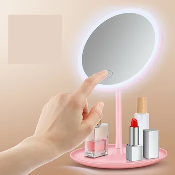 Oglindă de machiaj cu led-uri de lumină Doamnelor Oglindă Față Reglabil Dimmer USB Led Oglinda Masa de Birou Oglindă Cosmetică
