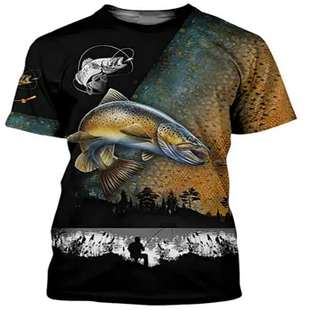 T-shirt 2021 Noua Moda de Vara Casual Mâneci Scurte de Pescuit de Imprimare 3D Supradimensionate Tricou Barbati Moda cu Maneci Scurte Tee Shirt