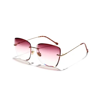 Transport gratuit 2021 Unbezel-dimensiuni ochelari de soare pentru femei new vintage ocean transparent culoare tableta ochelari