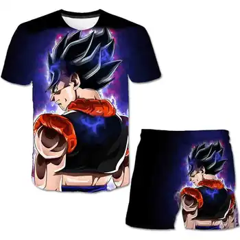 Copil Haine Băiat de Desene animate pentru Copii Goku-Dragon-Ball - T-shirt și pantaloni de Vară de Moda Băiat și Fată 3D Imprimate cu mâneci lungi de Top