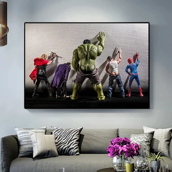 Marvel Poster Super-Erou Amuzant Pipi De Imprimare Panza De Pictura Avengers Printuri Hulk, Spiderman Casa De Decorare Pentru Copii Cadou Cameră Decor