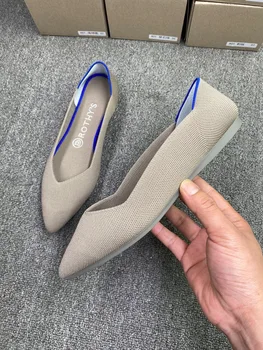 Autentic Rothys Mediu 3D Țesute de Femei Ușoare Pantofi Plat Respirabil Și Confortabil Toate-Meci Doamnelor Pantofi Ascuțite