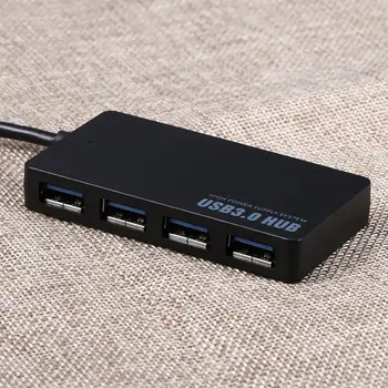 4-Port USB 3.0 Hub-uri Ultra-Subțiri Semnal Super-Viteza de 5Gbps Portabil Splitter cu Indicator luminos, Periferice de Calculator