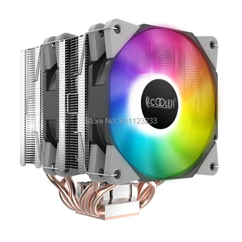 Pccooler Donghai S7 computer cooler cpu, 120mm silent SRGB PWM ventilator, i3 i5 i7 i9/AMD toți bază de cupru 6 conducte de căldură turnuri gemene