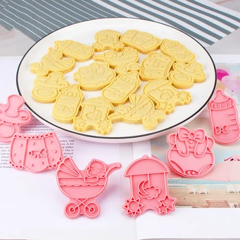 6Pcs/set Cutter Cookie Cake Desene animate Jucărie pentru Copii Decor Pasta de Zahar Pâine Sugarcraft Piston Fondant 3D Apăsarea Instrument Tăietor