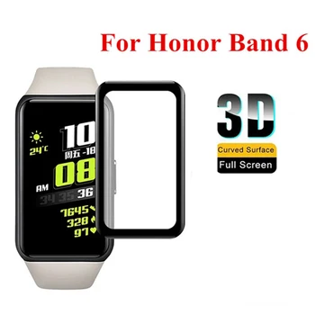 3Pack 9D Plin Ecran Curbat Marginea Folie de Protectie Cover Pentru Huawei Honor Band 6 Ceas Ecran Protector pentru Onoarea de Banda de 6, Nu de Sticla