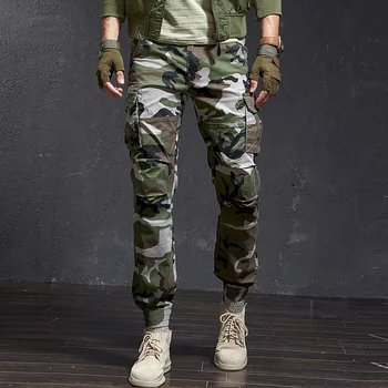 Bărbați Salopete Militare Armata Pantaloni de Primavara din Bumbac Denim Casual Pantaloni sex Masculin Multi-buzunare Casual Pantaloni Lungi Tactice Pantaloni