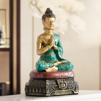 Strongwell Buddha Sculptura Manual Rășină Ornament Decor Acasă Accesorii Vintage Buddha Figurine Birou De Afișare Meserii