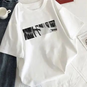 Tricou femei tematoare fata de T-shirt alb casual Harajuku T-shirt graphics T-shirt tee black manga anime T-shirt femei
