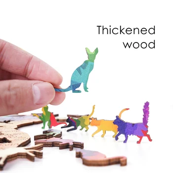 Puzzle din lemn Animale de Turma de Pisici Puzzle Jucărie de dificultate Unică Formă Neregulată Puzzle Pentru Adulți Copii Frământa Jucarii cadou