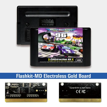 Micro Masini Turbo Turneu - EUR Eticheta Flashkit MD Electroless Aur PCB Card pentru Geneza Sega Megadrive Consolă de jocuri Video