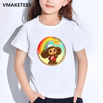 Copiii de Vara Fete si Baieti T shirt rusă Desene animate Cheburashka de Imprimare pentru Copii T-shirt Chebu Rusia Amuzante Haine pentru Copii