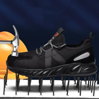 Noul Designer De Siguranță Pantofi Bărbați Anti Piercing Munca Adidași Ochiurilor De Plasă Respirabil Steel Toe De Construcție Outodor Cizme De Lucru Pentru Om