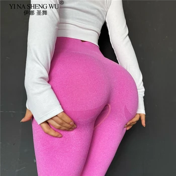 Seamless Legging Yoga Pantaloni Sport Îmbrăcăminte Solidă Talie Mare Lungime Completă Antrenament Jambiere pentru Fittness Yoga Jambiere Sport