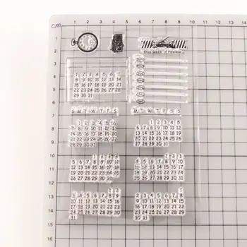 Calendar Model Transparent Clar Timbre/Garnituri din Silicon Pentru Album Foto Decor DIY Card de Scrapbooking Ambarcațiuni Stencil Face