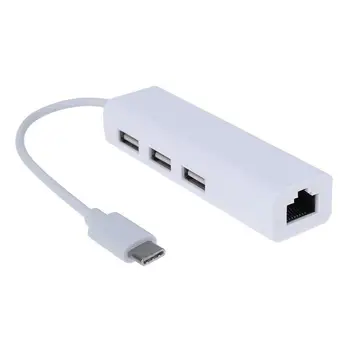 USB-C USB 3.1 Type C la USB, Ethernet RJ45 Lan Adaptor Hub Cablu pentru Macbook PC-ul Type-C port